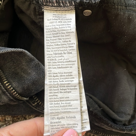 Cotton On Black Long Straight Leg Denim Distressed Jeans, Size 6, Pants Cotton - Picture 15 of 16